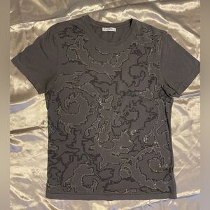 Versace - Gianni Versace men`s T-Shirt Top pixel logo grey 100% cotton size S